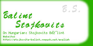 balint stojkovits business card